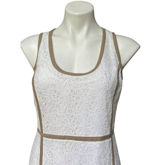 MICHAEL Michael Kors White Lace Sheath Dress, Sleeveless Women's Size 8 - Picture 3 of 11
